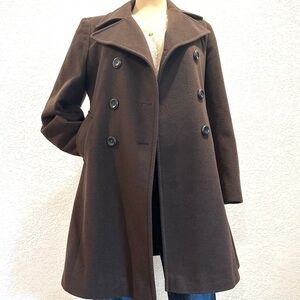 100% Wool‎ Double-Breasted Pea Coat Knee Length Dark Academia Gilmore Girls EUC